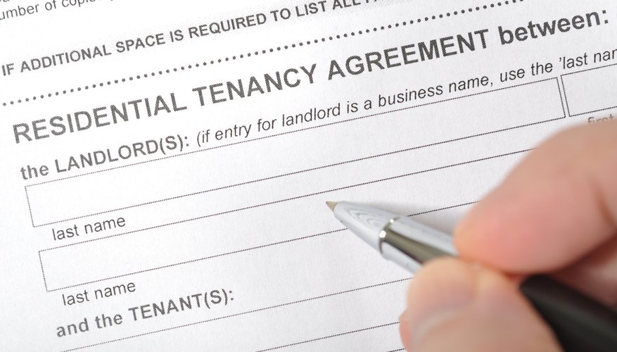 Signing a lease.