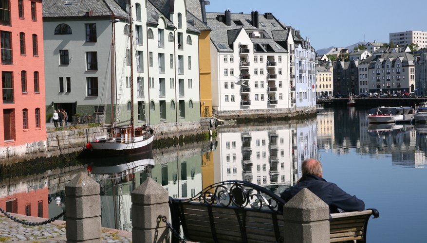 A view of Alesund city in Norway.