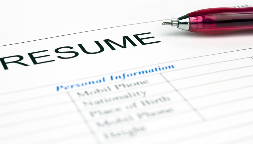 Close-up of resume paperwork