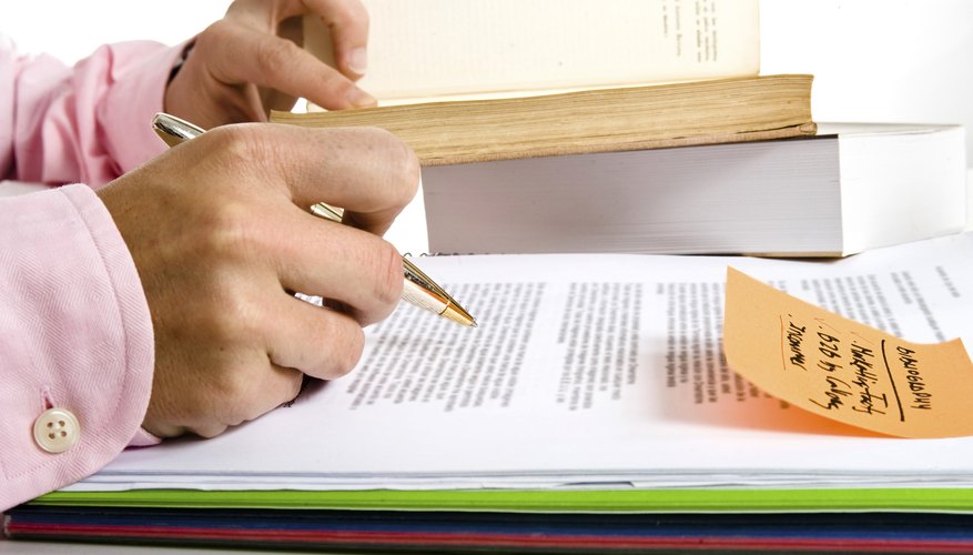 A student is working on an essay.