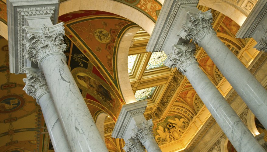 Pillars and arches in the U.S. Congressional library.