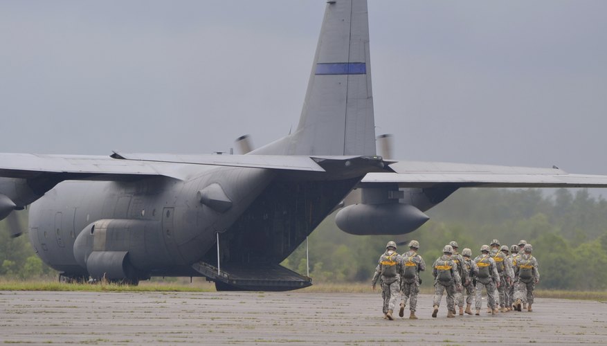 Troops deploying on a C130.