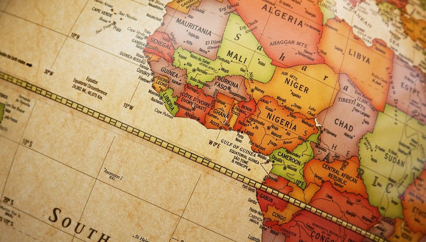 Close-up of Africa on globe