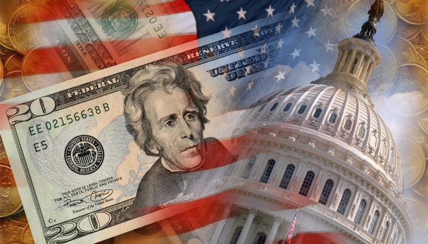 US Flag, the Capitol, and American money.