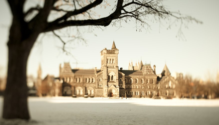 Building in winter at the University of Toronto.