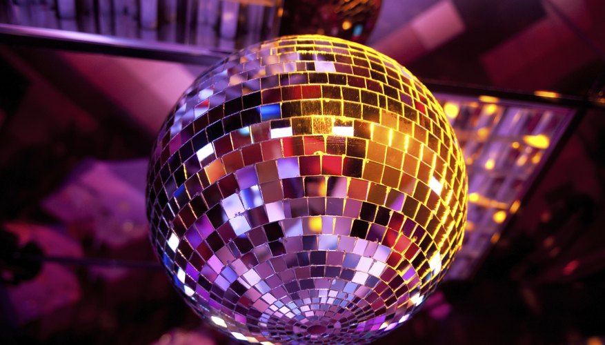 Close-up of hanging disco ball.
