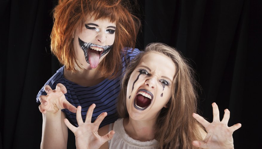 Halloween makeup turns a simple costume into a scary statement.