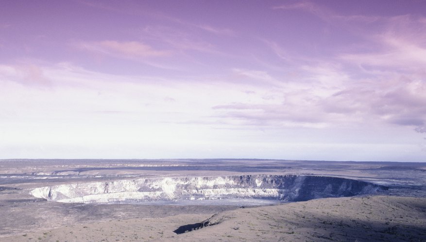 The crater at Kilauea, where the goddess Pele, according to legend, lives with her family.