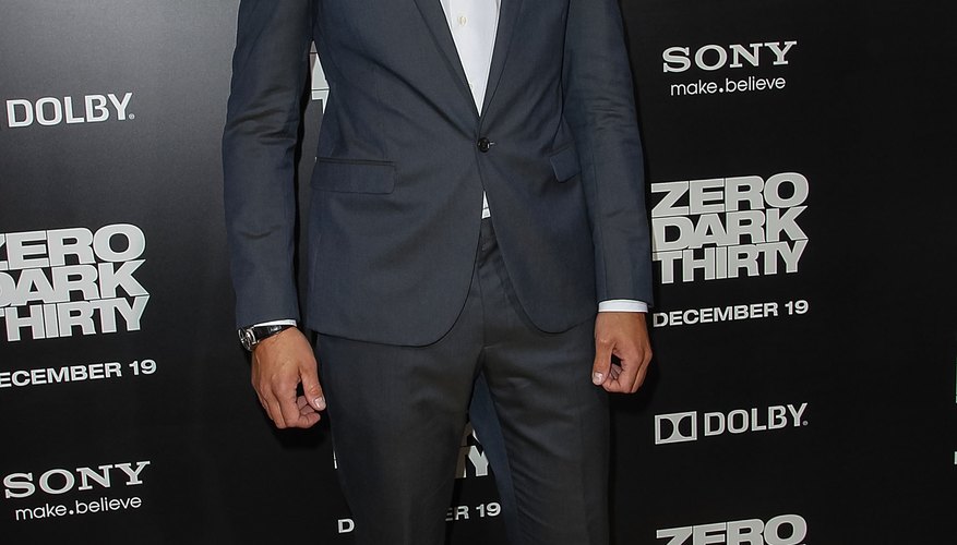 Actor Alexander Skarsgard shows how a white shirt pops with charcoal gray pants.