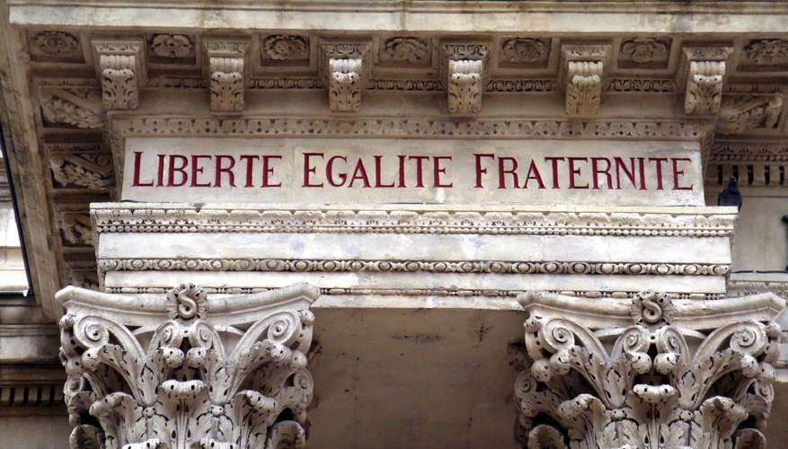 Slogan of the French Revolution.