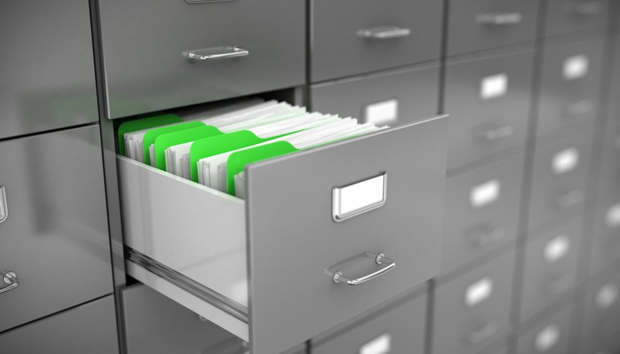 Open drawer in middle of file cabinet