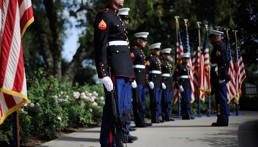Marine Corps Battalion perform 21 gun salute