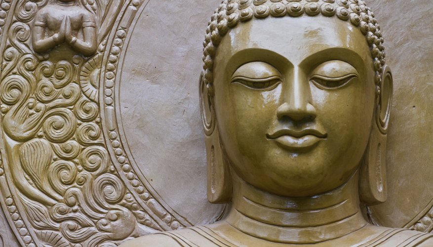 A close-up of a Buddhist statue.