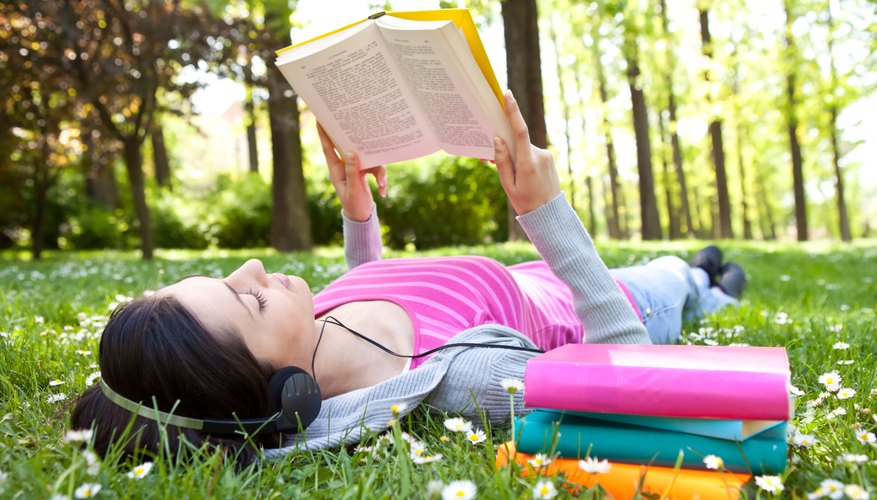 Girl reading a book.