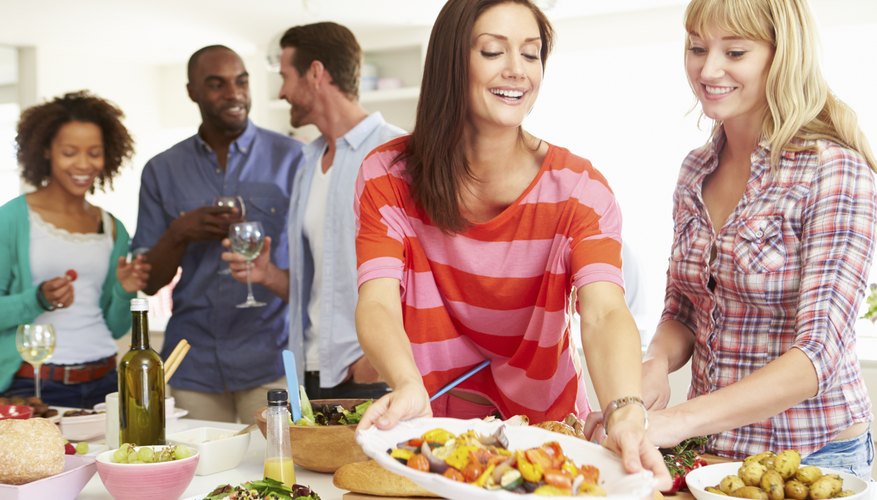 Friends at dinner party
