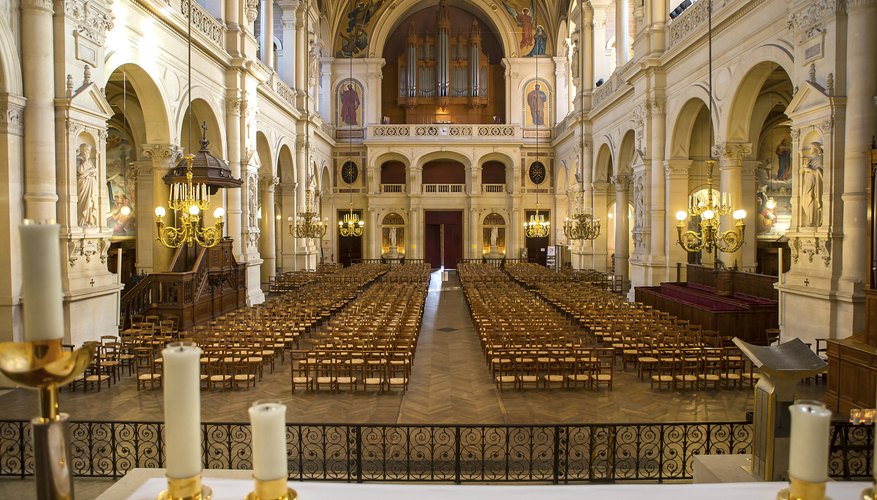 The inside of a church