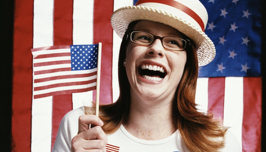 Election propaganda uses red, white and blue to suggest a candidate's patriotism.
