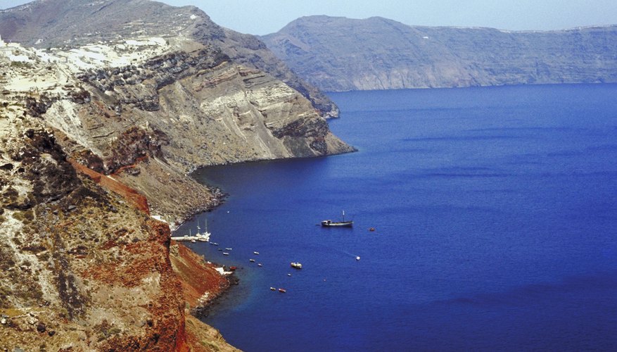 Mountains and the Mediterranean Sea make up most of the Greek world.