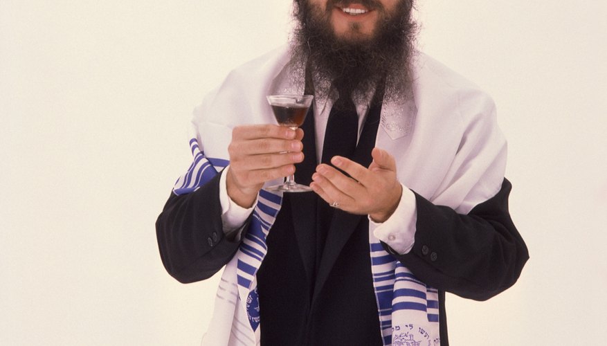 A rabbi wearing a prayer shawl.