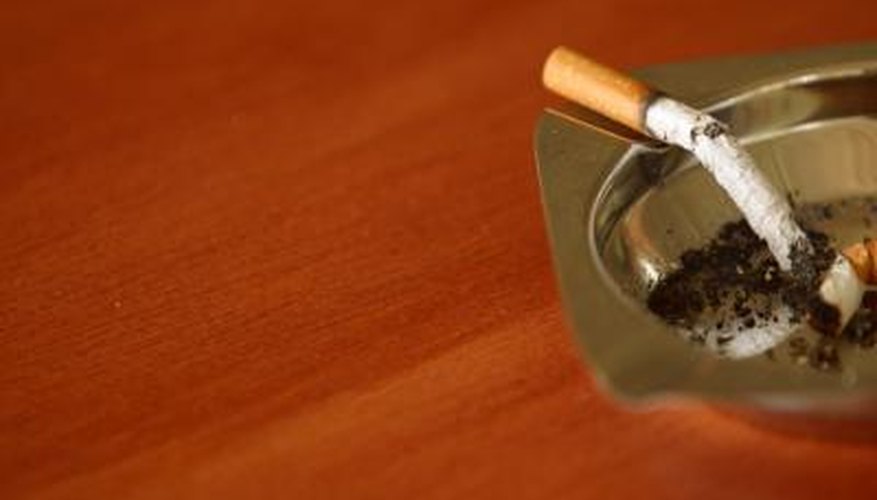 Baking soda in the bottom of ashtrays helps to eliminate stale smoke smells from a room.