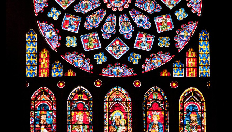 In an example of the rose window design, solid walls give way to a burst of stained glass.