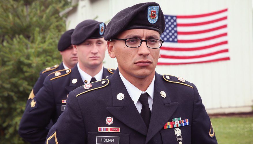 United States military lined up outside