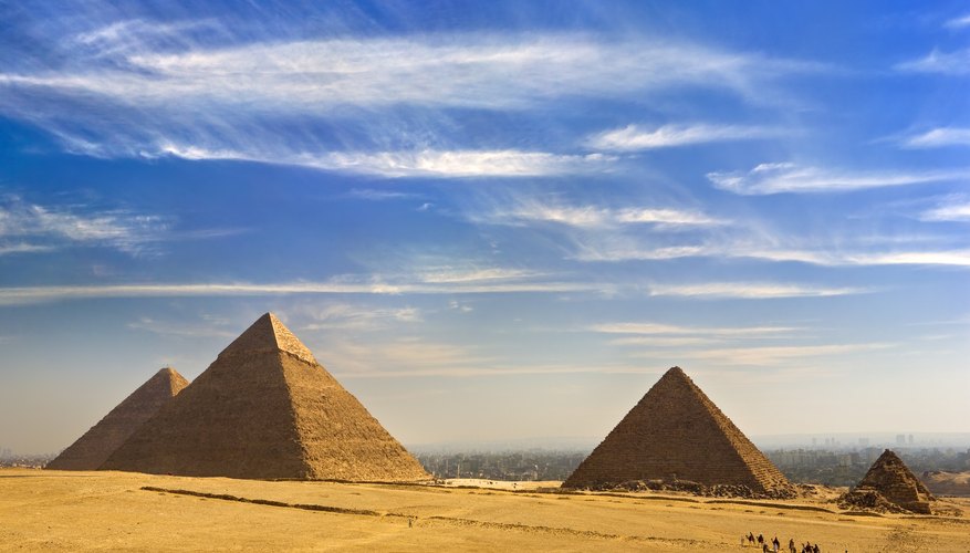 The Pyramids in Giza, Egypt.