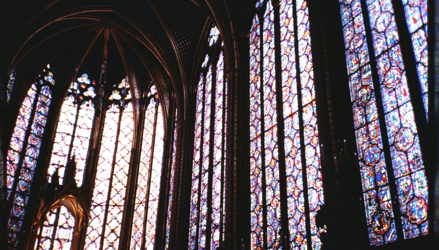 Stained glass church interior