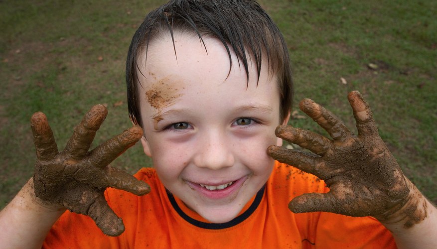 9-year-olds love to get muddy!
