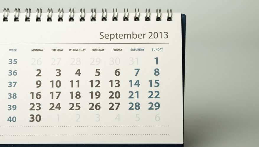 A close-up of a calendar page.