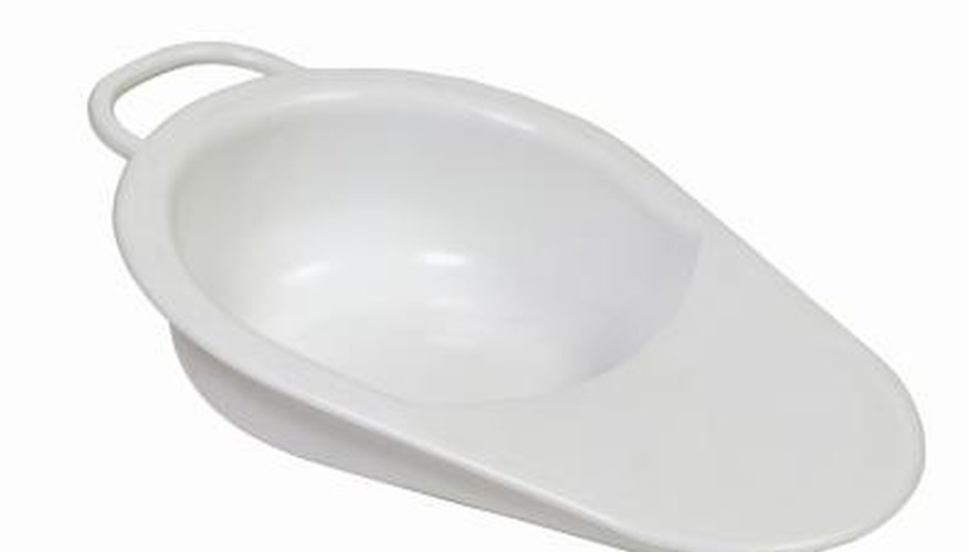 A fracture bedpan is smaller and less cumbersome than a standard size.