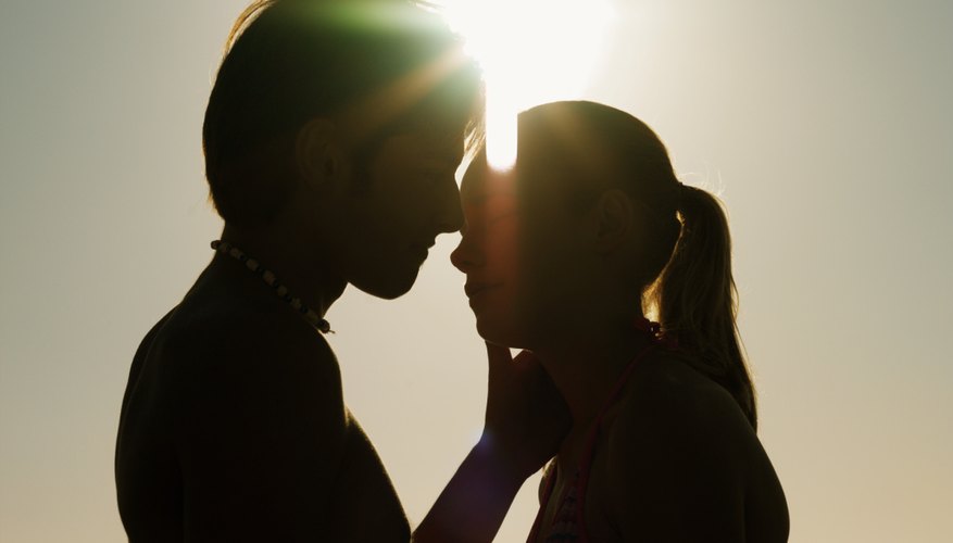 Be soft, gentle and delicate when going in for the kiss.
