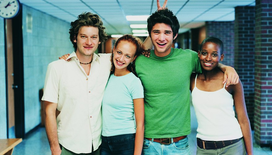 A group of college students together.