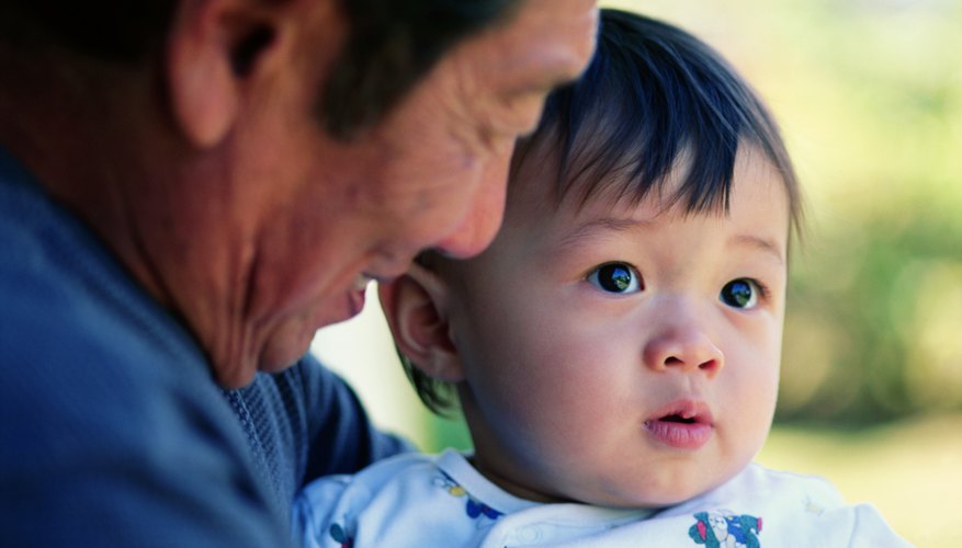 Chinese Grandfather with grandchild