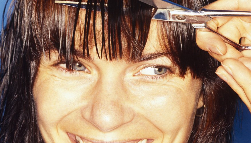 Texturizing gives bangs a more natural look.
