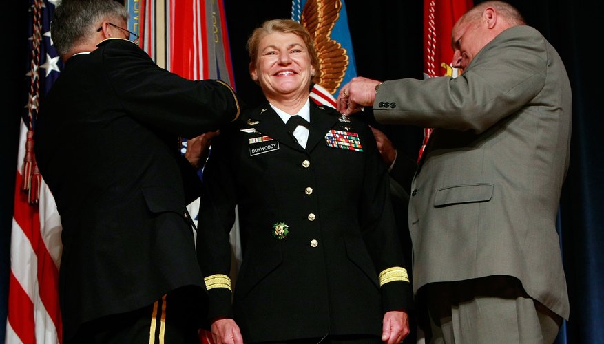 General A. Dunswoody being promoted to four-star general.