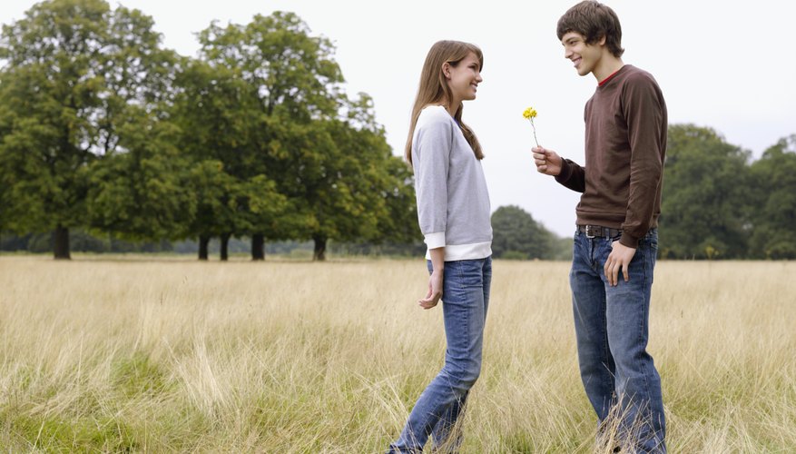 Giving you flowers shows his interest in you.