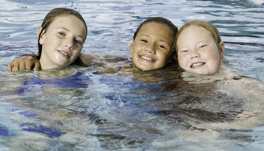 Best friends can hang out at the pool in winter too.