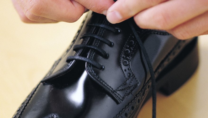 Step out in style with high shine shoes.