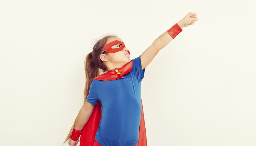 Girl in superhero costume