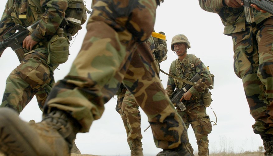 Recruits in combat training exercise
