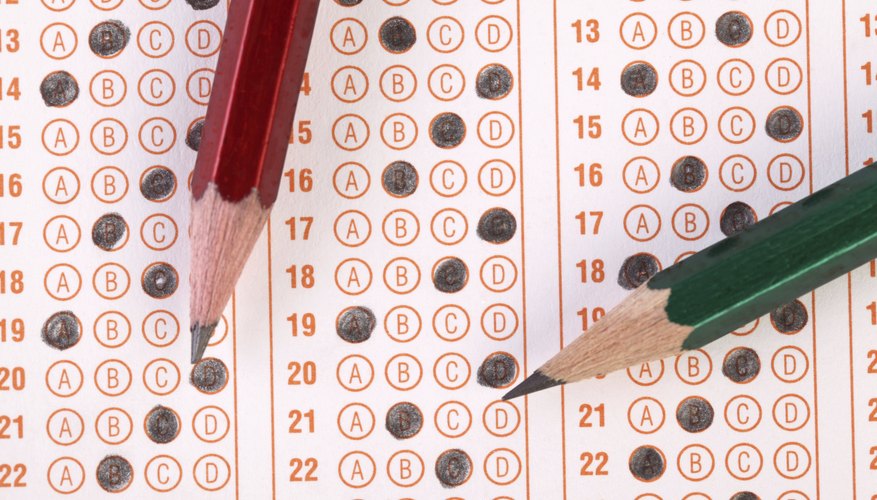Filled in standardized test page.