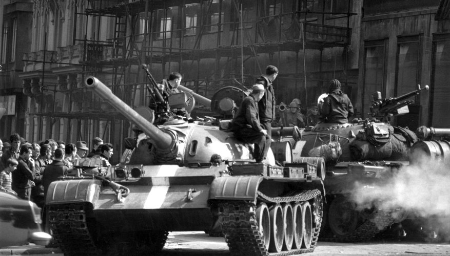 Soviet tanks attacked the Czechoslovak capital of Prague in August 1968.