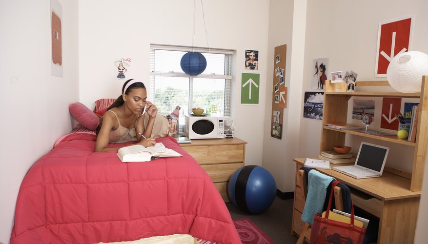 Personal touches make the dorm room feel more like home.