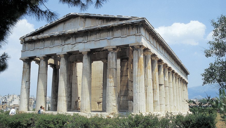 An ancient Greek temple.