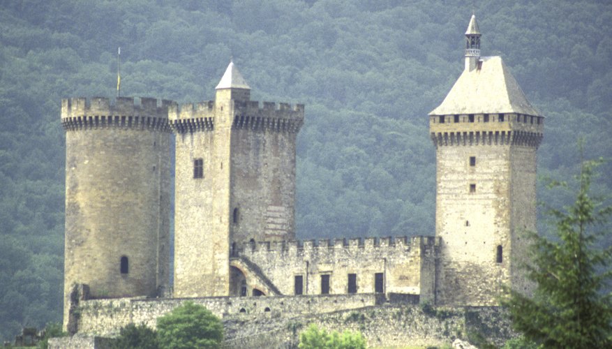The Chateaux de Foix, in France, features both square and round towers.