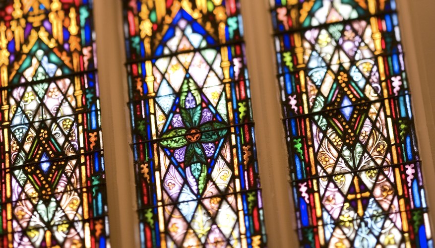 Stained glass is a common sight in Catholic, Lutheran and Presbyterian churches.