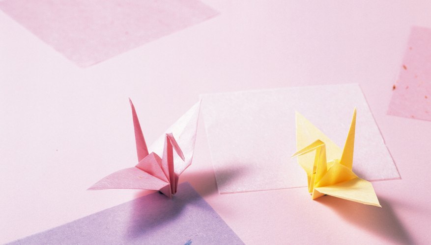 Two origami cranes.
