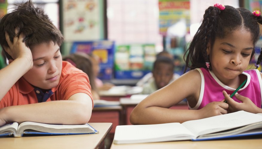 Students at their desks in a classroom