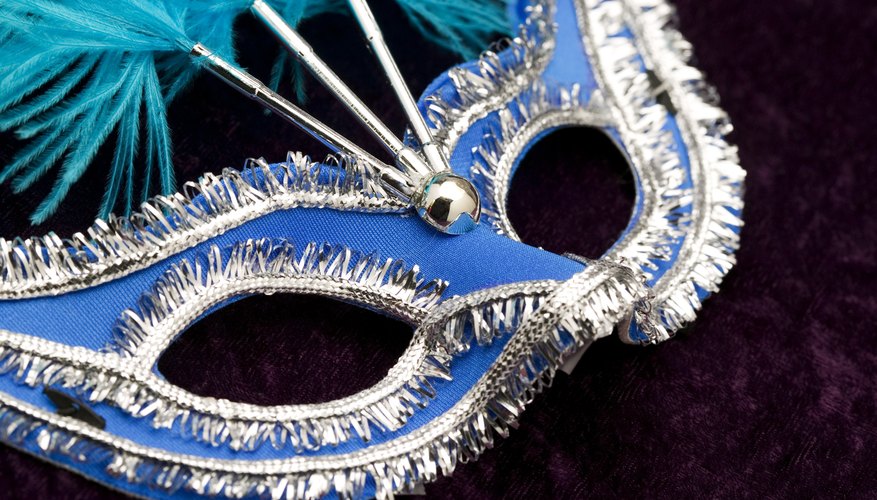 Bedazzled masks are typical eyewear for La Hora Loca.